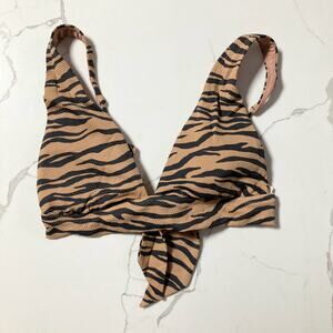 Aerie by American Eagle Tiger Stripe Tie Back Swim Top Size Small NWT